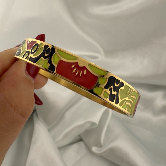 Colorful Enamel Bangle Bracelet - Picture 6 of 8